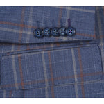 ENGLISH LAUNDRY Light Steel Blue with Orange Check Wool Suit EL72-62-400