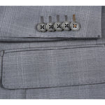 ENGLISH LAUNDRY Light Gray Window Pane Check Wool Suit EL72-62-092