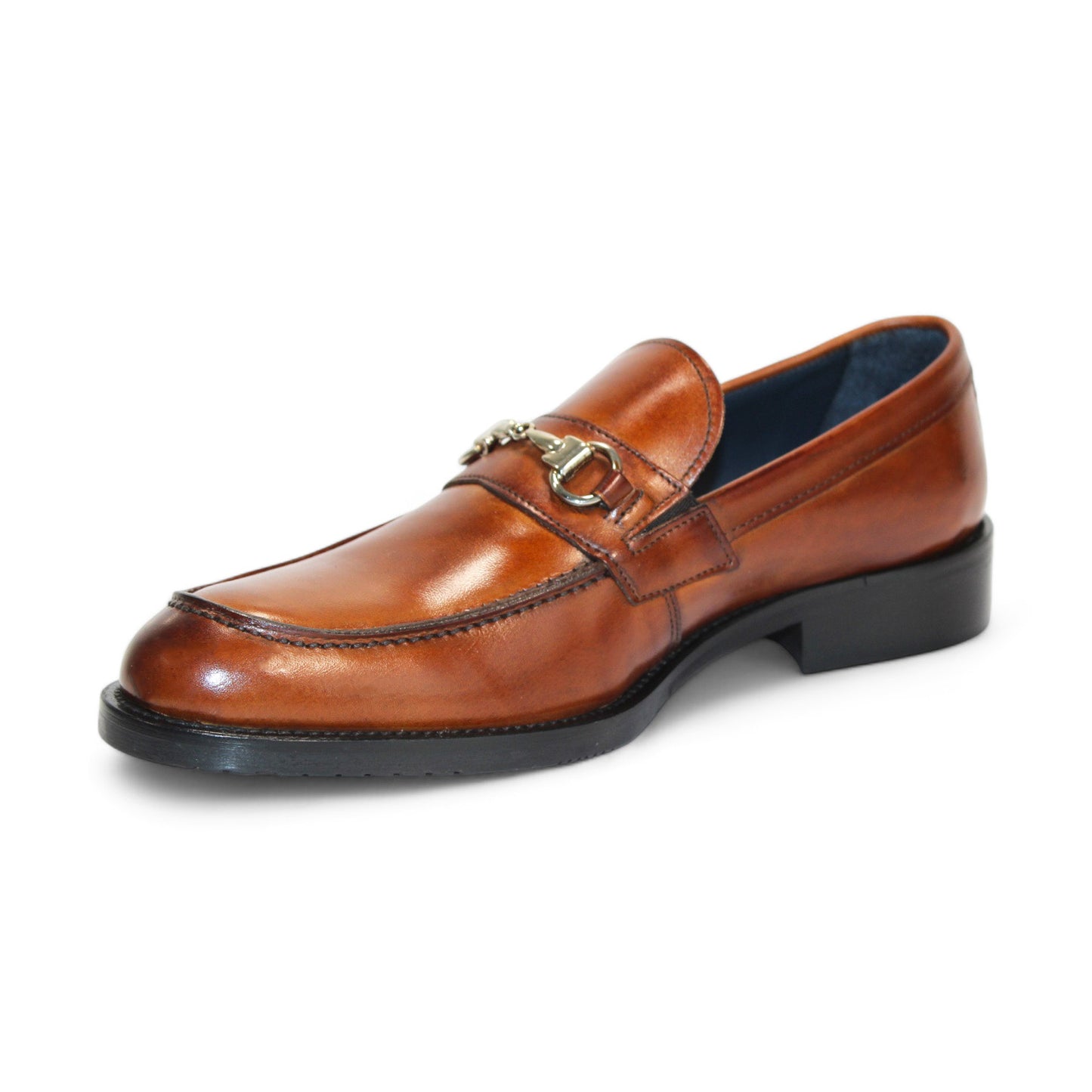 Firmani boasts a sophisticated selection with the Firmani Ben Cognac Shoes, crafted from fine leather and featuring a stylish metal buckle, available in classic dark blue, brown, and black.