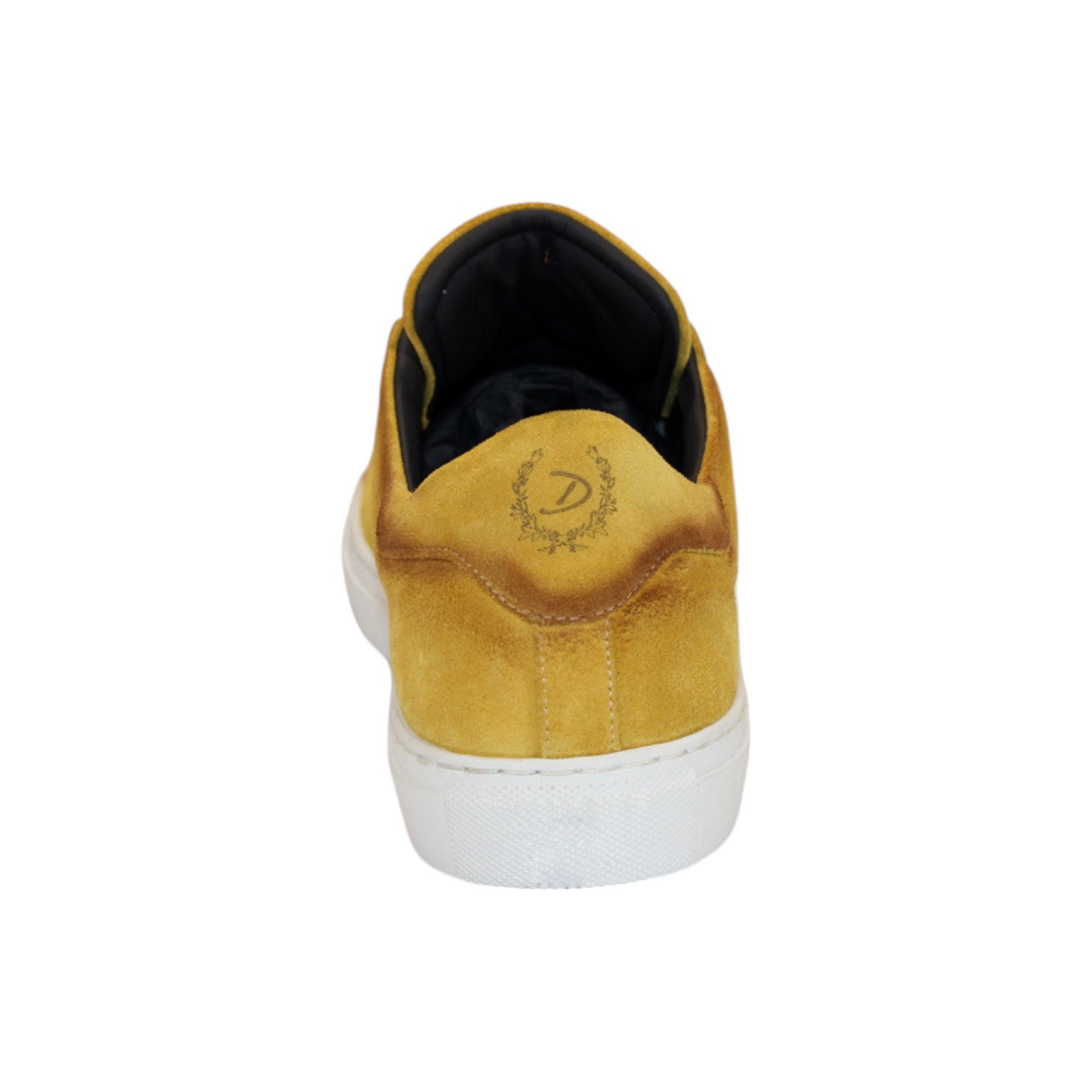 The Duca Di Matiste Cremona in yellow is a suede sneaker with white laces and a durable rubber sole, expertly crafted in Italy.