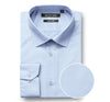 RENOIR Light Blue Classic Fit Long Sleeve Travel Easy-Care Cotton Dress Shirt CS0221