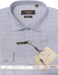 STATEMENT CLOTHING | ﻿COTTON SELF TEXTURED DRESS SHIRT DS-102-BLUE