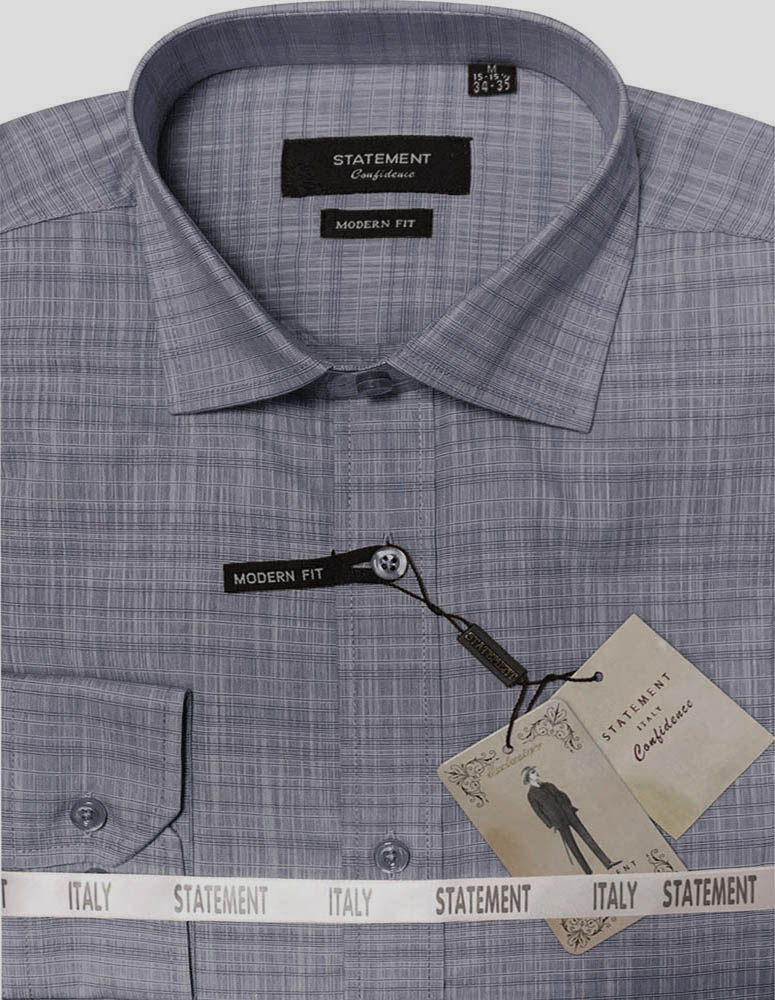 STATEMENT CLOTHING | ﻿COTTON SELF TEXTURED DRESS SHIRT DS-102-CHARCOAL