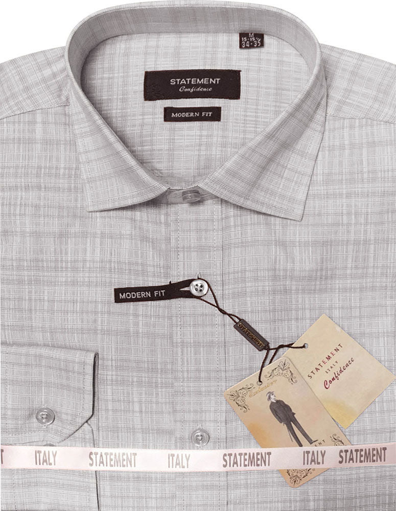 STATEMENT CLOTHING | ﻿COTTON SELF TEXTURED DRESS SHIRT DS-102-GRAY