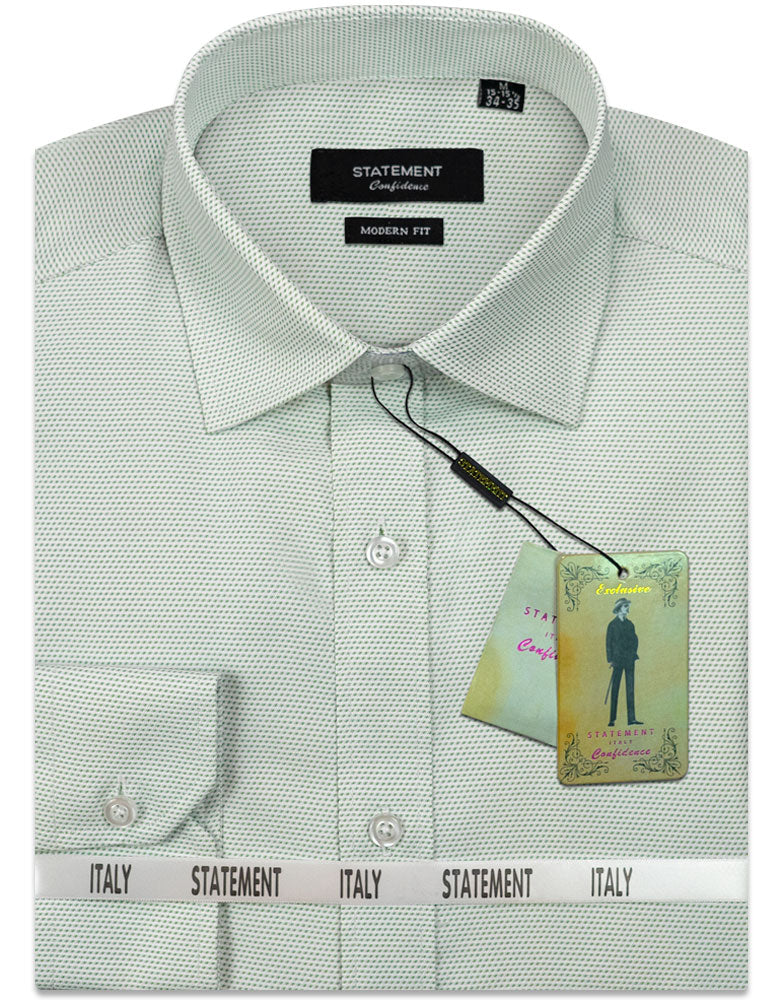 STATEMENT CLOTHING | ﻿COTTON PIN DOT DRESS SHIRT DS-101-GREEN