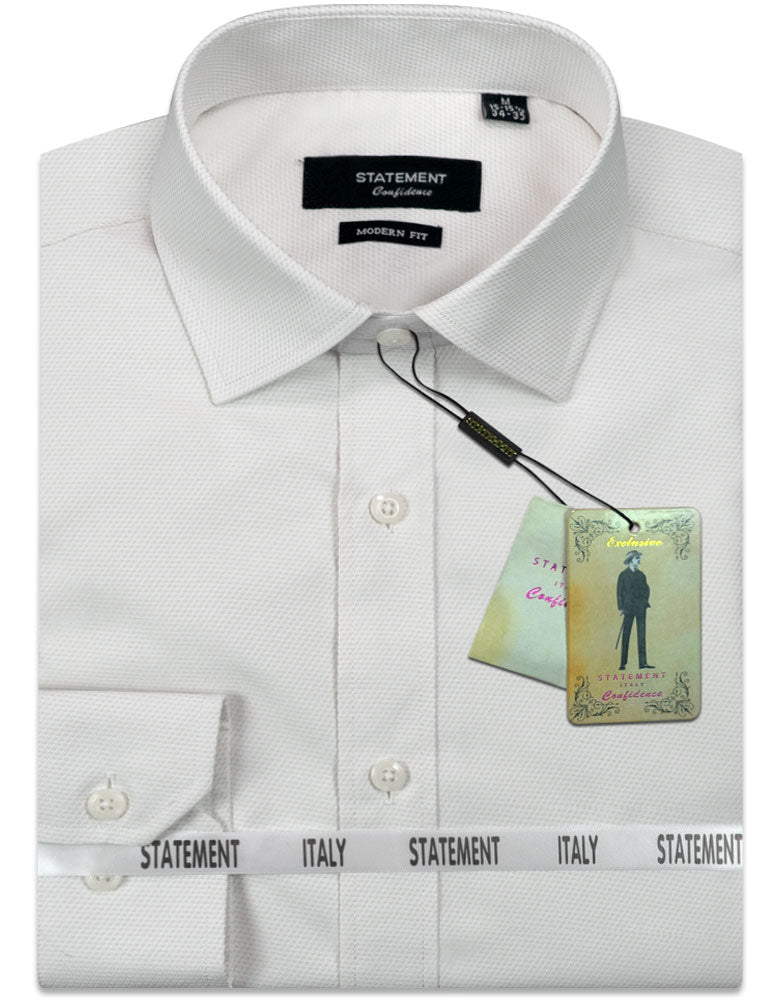 STATEMENT CLOTHING | ﻿COTTON PIN DOT DRESS SHIRT DS-101-OFFWHITE