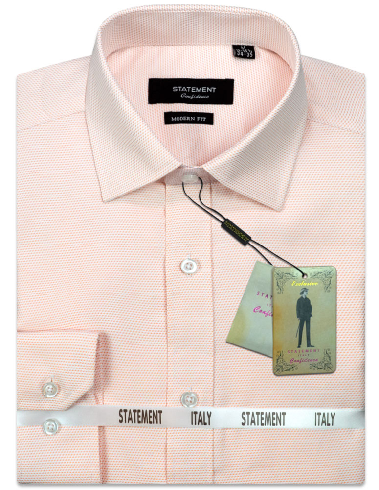 STATEMENT CLOTHING | ﻿COTTON PIN DOT DRESS SHIRT DS-101-PEACH