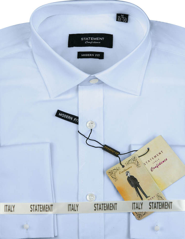 STATEMENT CLOTHING | ﻿COTTON FRENCH CUFF DRESS SHIRT FCS-100-BLUE