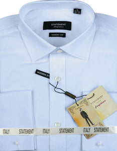 STATEMENT CLOTHING | ﻿COTTON FRENCH CUFF DRESS SHIRT FCS-100-BLUE