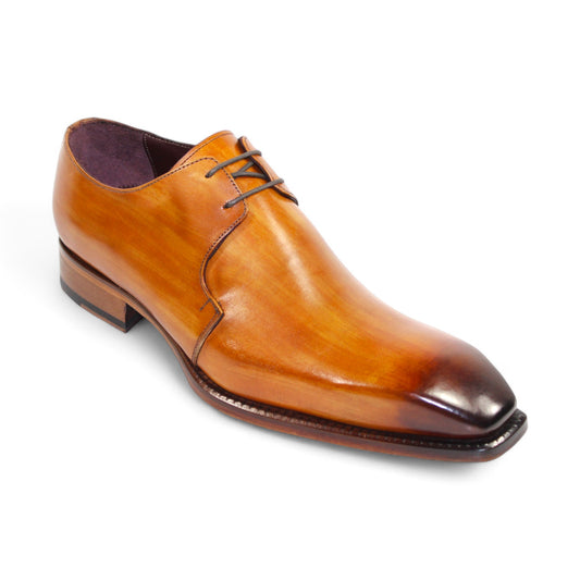 Emilio Franco "Franco" Cognac Shoes, crafted in Italy, feature a polished finish and a lace-up design.