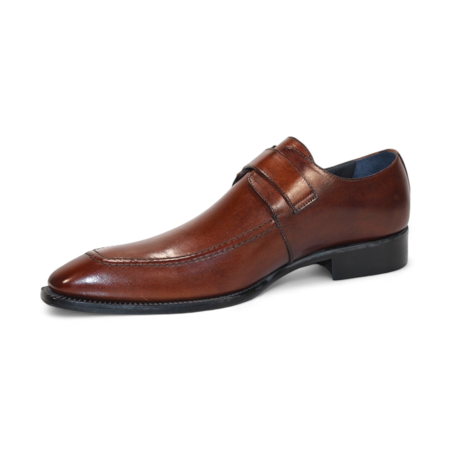 Introducing the Duca Di Matiste Garda (Brown), a sophisticated monk strap shoe made from genuine Italian leather. It boasts a polished finish and a dark sole, all crafted by the esteemed brand Duca Di Matiste. This exquisite shoe is beautifully presented against a pristine white background, highlighting its elegance and craftsmanship.