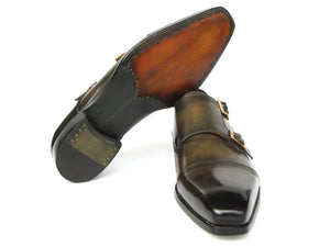 Paul Parkman Goodyear Welted Double Monkstrap Shoes Green 9468-GRN