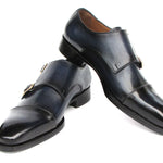 Paul Parkman Goodyear Welted Double Monkstrap Shoes Navy 9468-NVY
