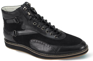 Giovanni Jonathan Black Leather Shoes