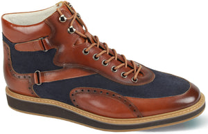 Giovanni Jonathan Tan/Navy Leather Shoes