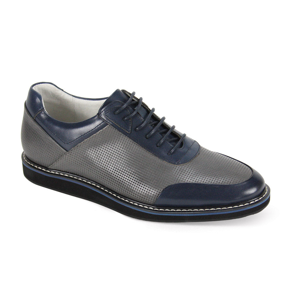 Giovanni Lorenzo Grey/Navy Leather Shoes