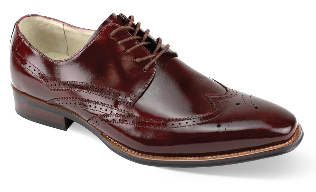 Giovanni Lincoln Burgundy Leather Shoes