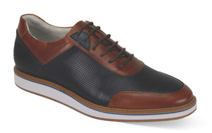 Giovanni Lorenzo Cognac/Navy Leather Shoes