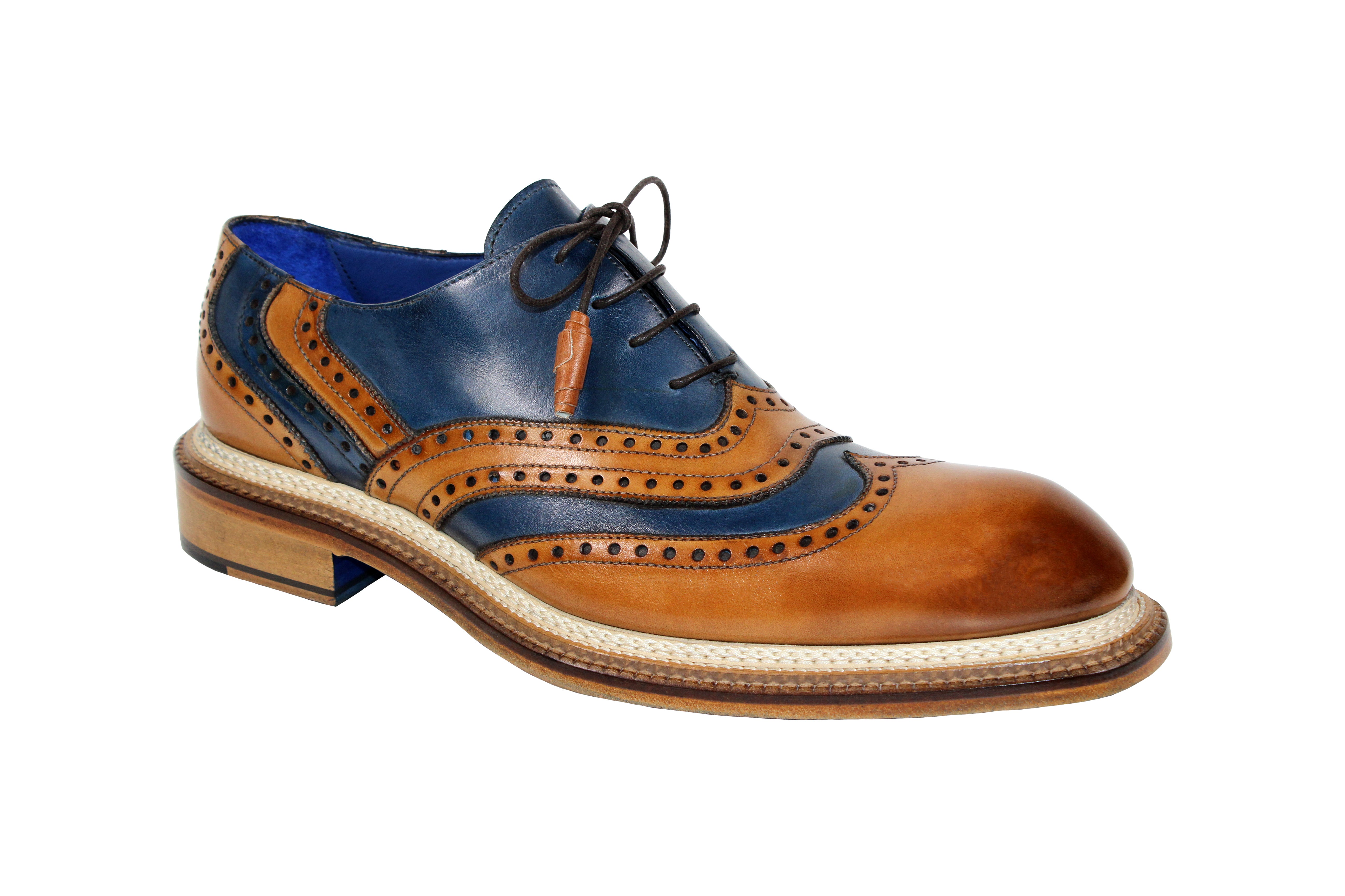 Emilio Franco "Mattia" Cognac/Navy Shoes