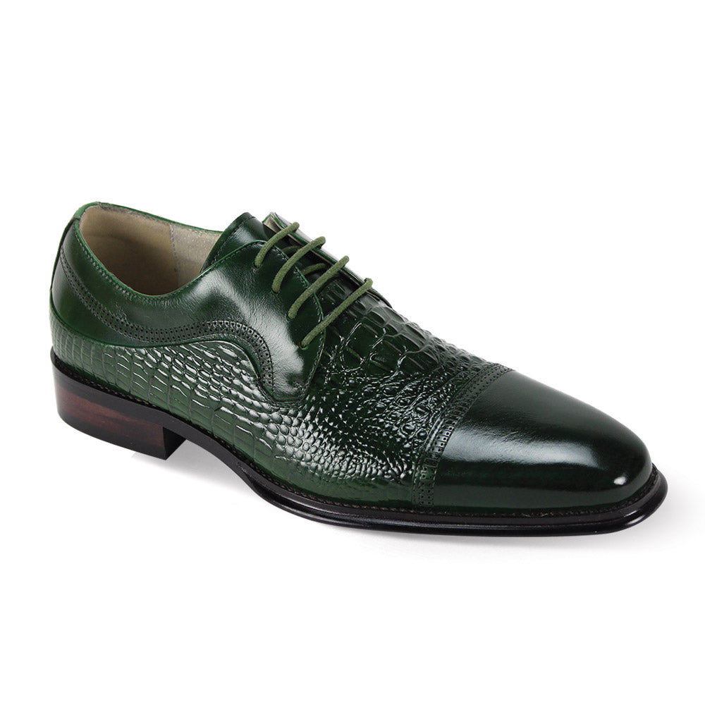 Giovanni Mattias Green Leather Shoes – Unique Design Menswear