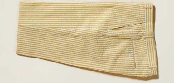 Inserch Wide Stripe Cotton Seersucker Pants P660144-111 Summer Yellow