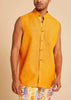 Inserch Premium Linen Banded Collar Sleeveless Shirt SS719-191 Sunburst