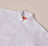 Inserch Premium Linen Banded Collar Short Sleeve Shirt SS716-02 White