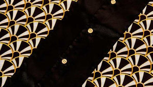 Inserch Art Nouveau Print Short Sleeve Shirt SS051-01 Black