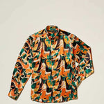 Inserch Abstract Tropics Print Long Sleeve Shirt LS050-29 Orange