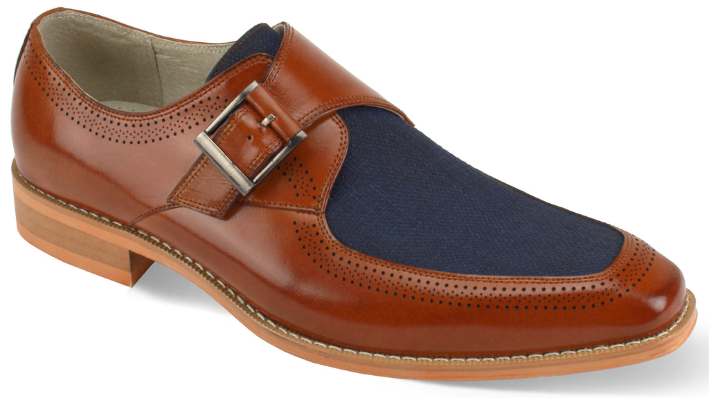 Giovanni Monte Whiskey/Navy Leather Shoes