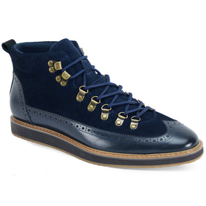 Giovanni Nelson Navy Leather Shoes