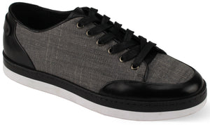 Giovanni Osborn Black/Grey Leather Shoes