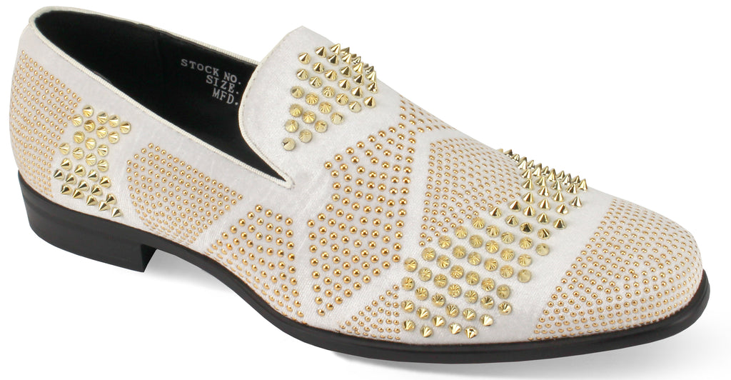 After Midnight Exclusive Ozzy White/Gold Dress Shoes