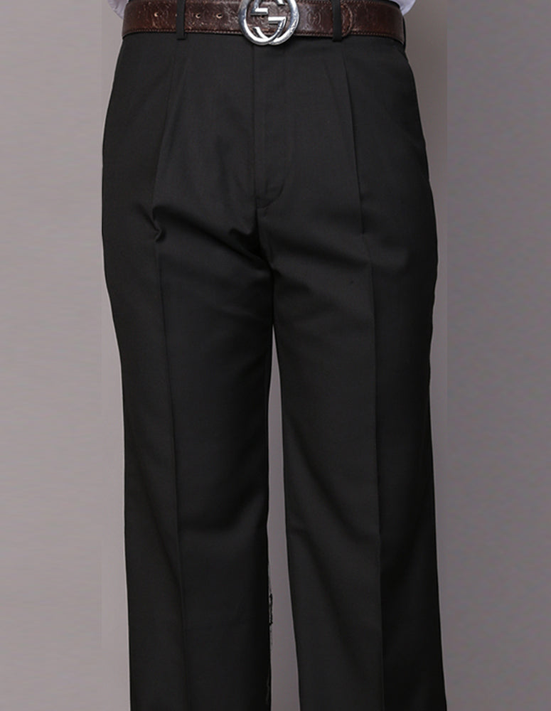 STATEMENT CLOTHING | ﻿REGULAR FIT PLEATED PANTS PA-200A-BLACK