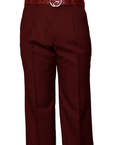 STATEMENT CLOTHING | ﻿REGULAR FIT PLEATED PANTS PA-200A-BURGUNDY