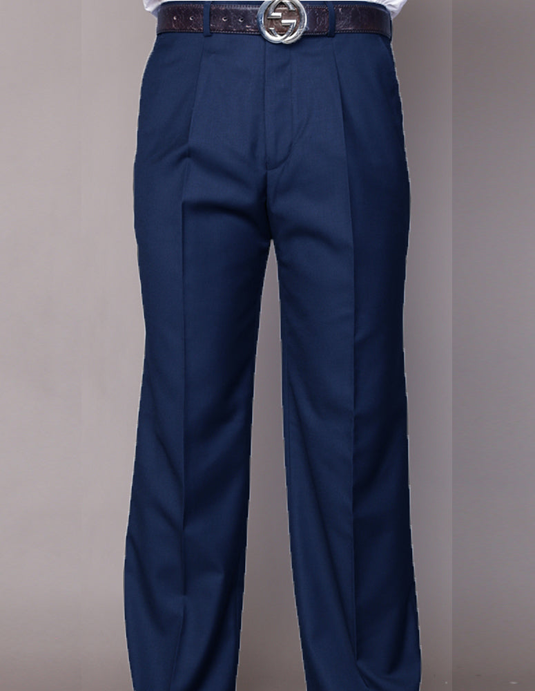 STATEMENT CLOTHING | ﻿REGULAR FIT PLEATED PANTS PA-200A-INDIGO