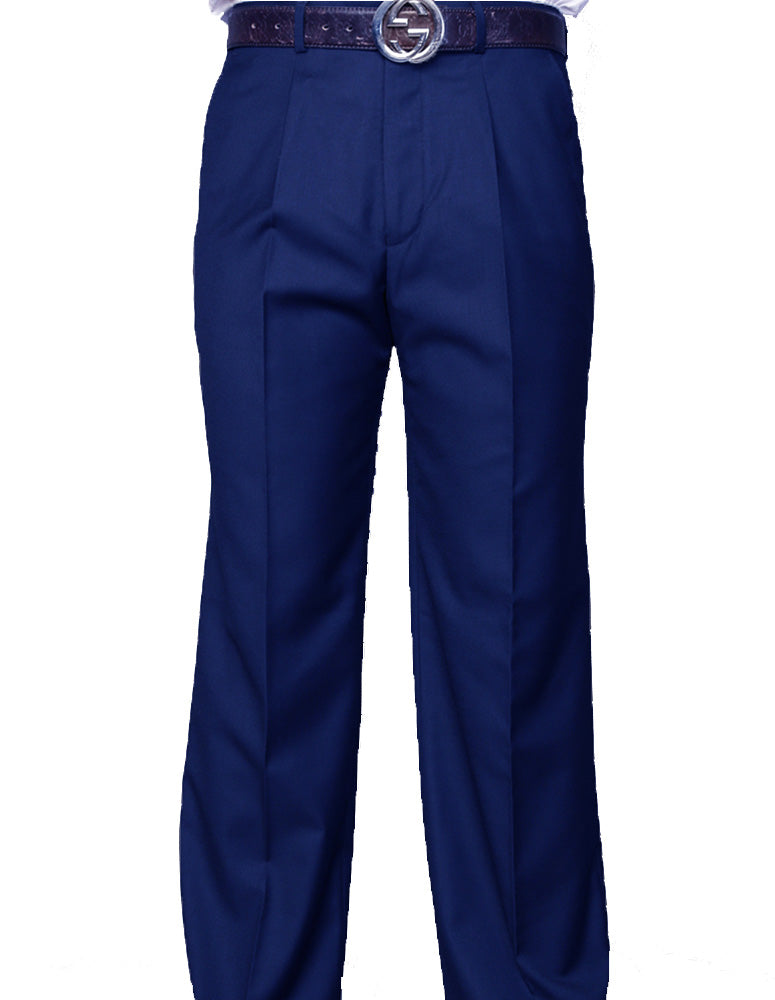 STATEMENT CLOTHING | ﻿REGULAR FIT PLEATED PANTS PA-200A-SAPPHIRE