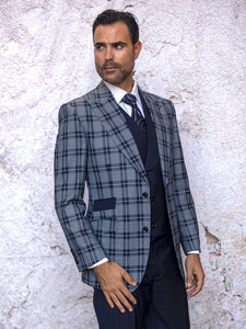 INSOMNIA PARIS-1 3PC Compose Tailored Fit Navy Suit