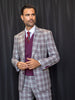 INSOMNIA PARIS-2 3PC Compose Tailored Fit Burgundy Suit