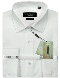 STATEMENT CLOTHING | ﻿COTTON FRENCH CUFF DRESS SHIRT FCS-100-WHITE