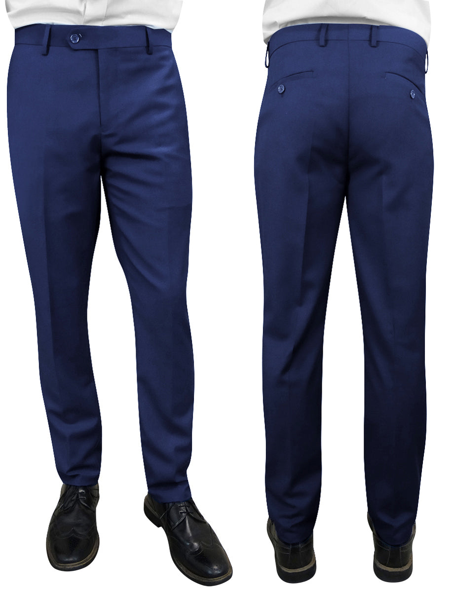 STATEMENT CLOTHING | ﻿SLIM FIT PANTS PL-100-SAPPHIRE