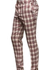 STATEMENT CLOTHING | ﻿PLAID SLIM FIT PANTS PL-300-RED