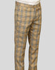 STATEMENT CLOTHING | ﻿PLAID SLIM FIT PANTS PL-302-TAN