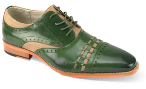 Giovanni Preston Olive/Natural Leather Shoes