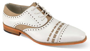 Giovanni Preston White/Natural Leather Shoes
