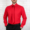 ARTURO Slim Fit Long Sleeve Red Dress Shirt