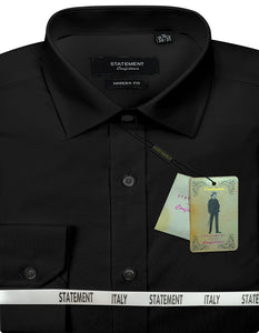 STATEMENT CLOTHING | ﻿BASIC COTTON DRESS SHIRT STA-100-BLACK