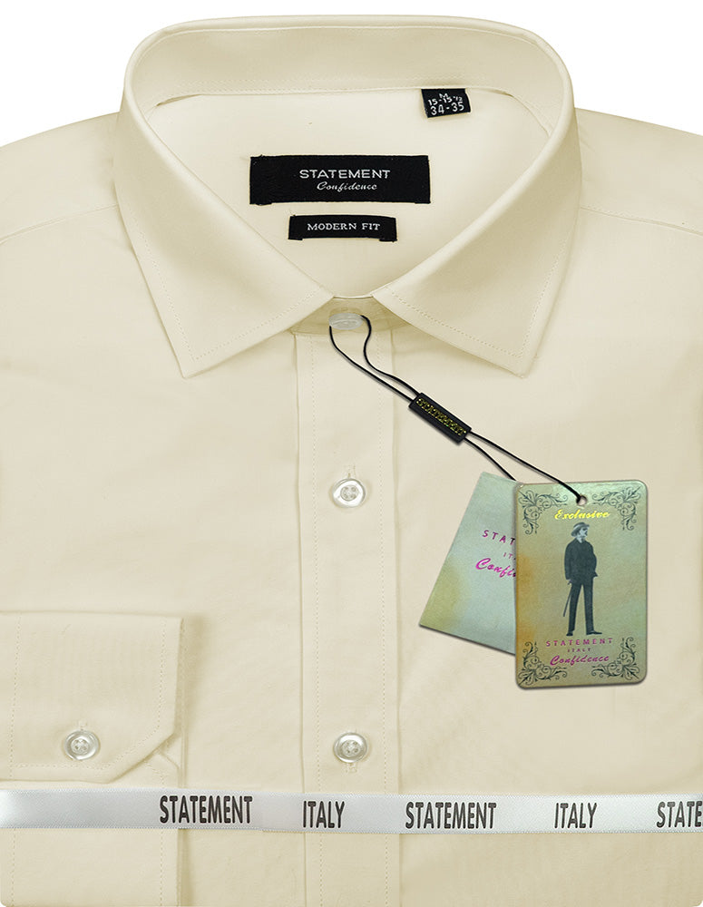 STATEMENT CLOTHING | ﻿BASIC COTTON DRESS SHIRT STA-100-CREAM