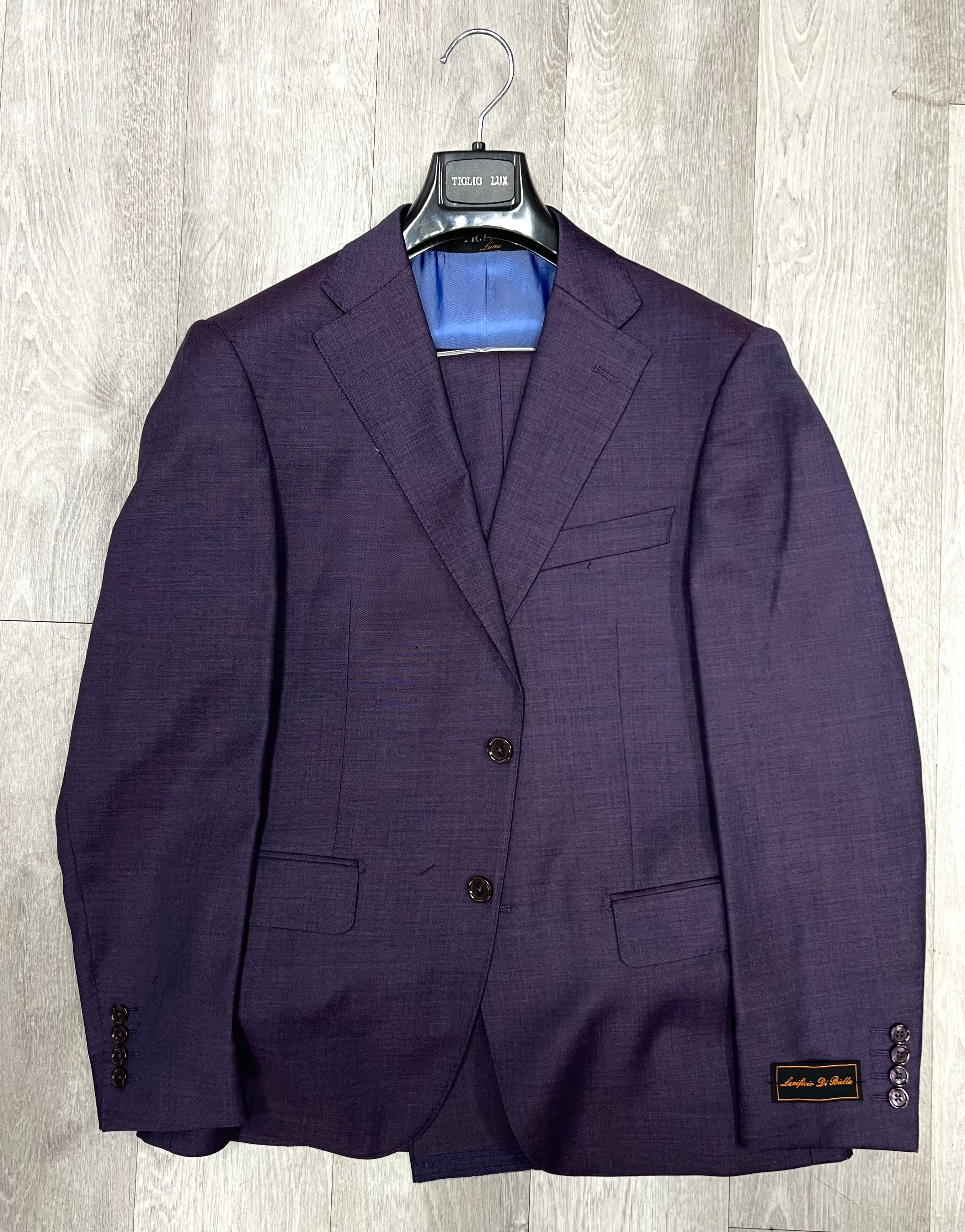 Tiglio Luxe Purple Dolcetto Modern Fit, Pure Wool Suit TL3125 – Unique ...