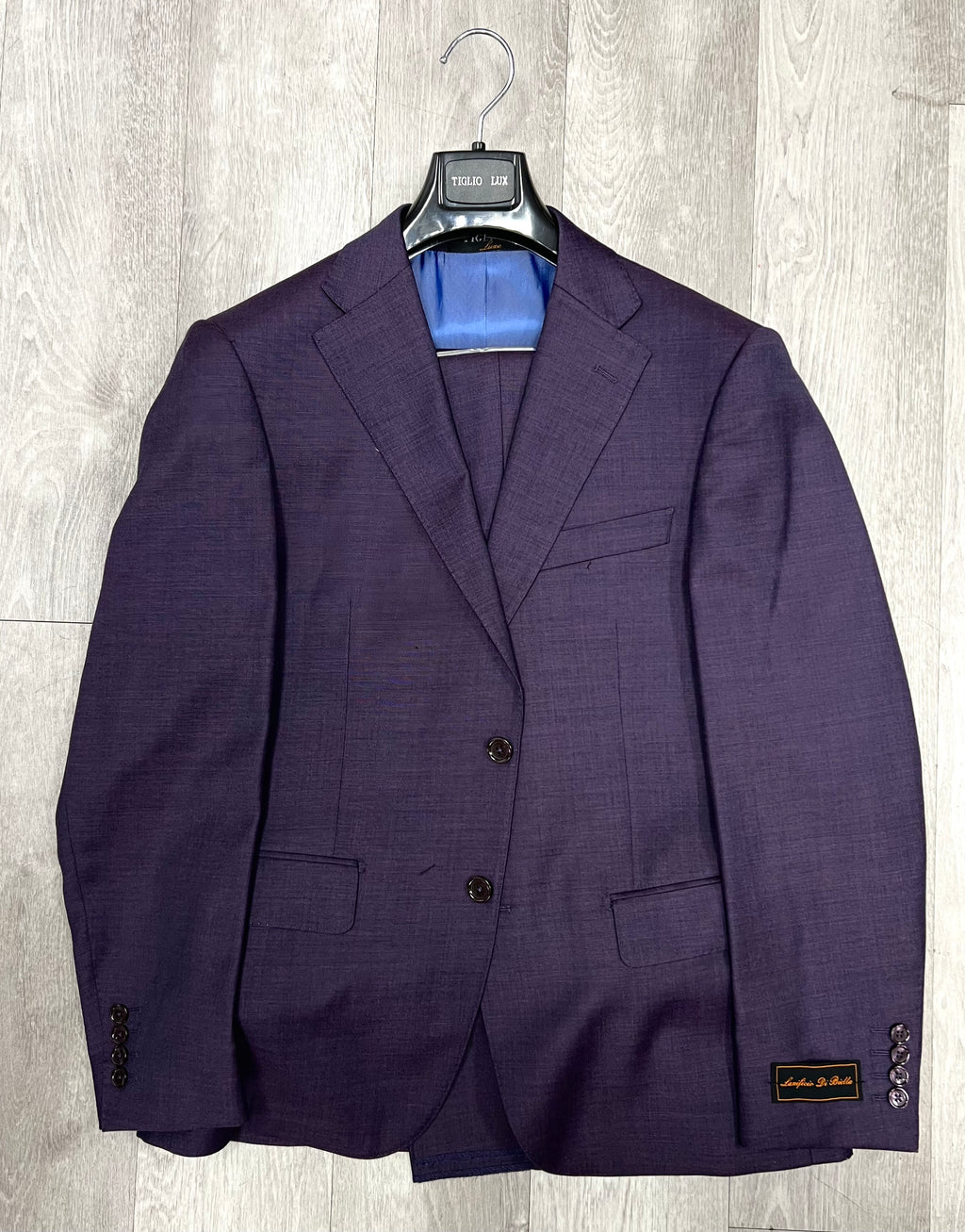 Tiglio Luxe Purple Dolcetto Modern Fit, Pure Wool Suit TL3125